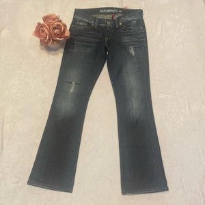 GUESS JEANS Size 29 DAREDEVIL Distressed Boot Cut Jeans